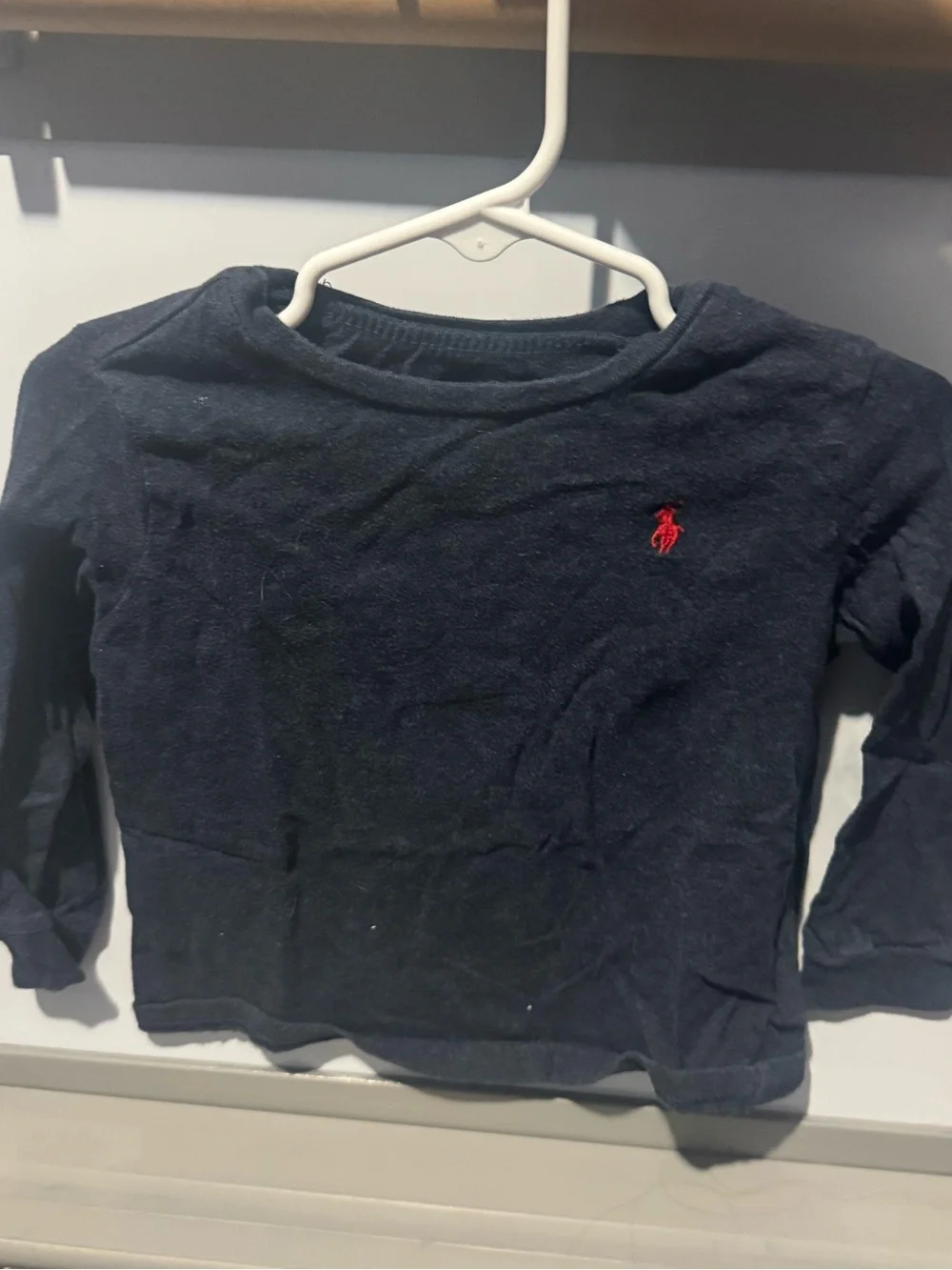 Ralph Lauren Navy Long-Sleeve Tee with Red Pony